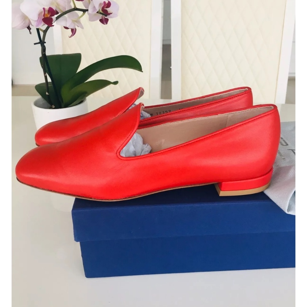 Stuart Weitzman Womens Pipelimber Red Loafers 6,5